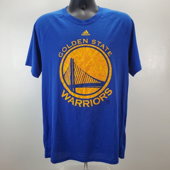 Adidas Climalite Golden State Warriors Shirt Men's Large Blue NBA Basketball - Picture 2 of 10